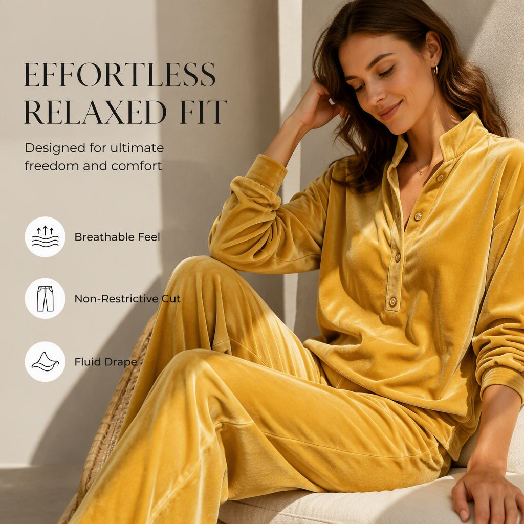 💎 Luxe Texture, Effortless Two-Piece Style | Women's Velour Wide-Leg Set ⚡ Free Shipping
