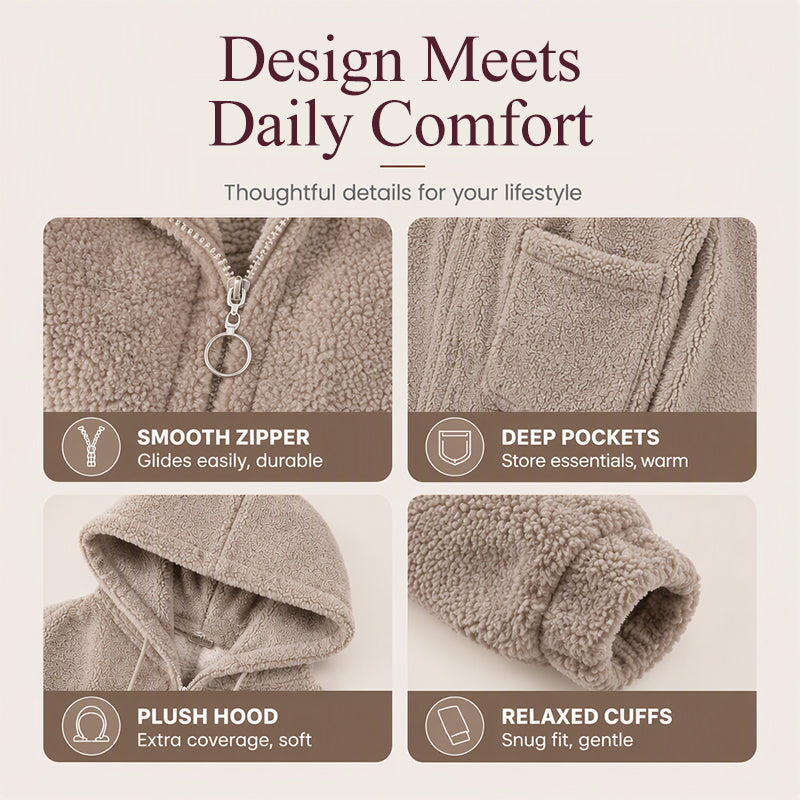 Women's Loose Sherpa Hoodie Sweatshirt