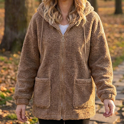 Women's Loose Sherpa Hoodie Sweatshirt