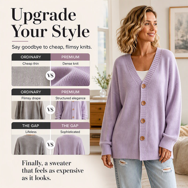 Women's V-Neck Oversized Knit Cardigan
