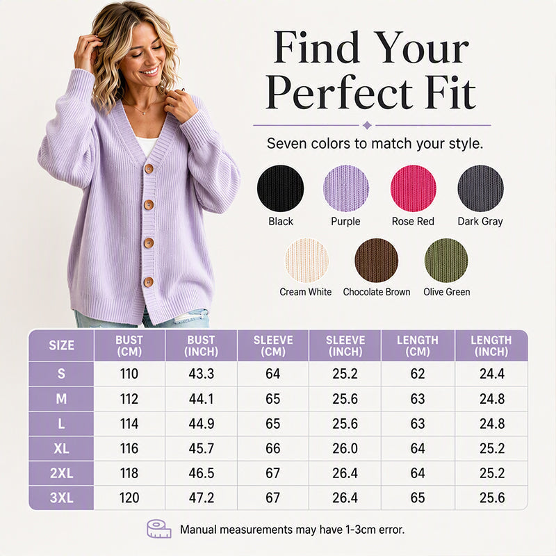 Women's V-Neck Oversized Knit Cardigan