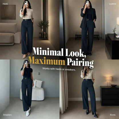 Women's Casual High-Waist Straight-Leg Pants