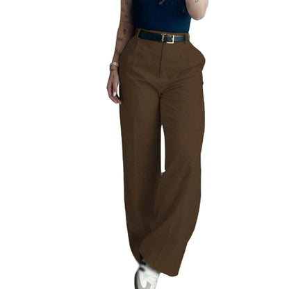 Women's Casual High-Waist Straight-Leg Pants