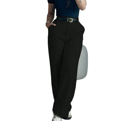Women's Casual High-Waist Straight-Leg Pants