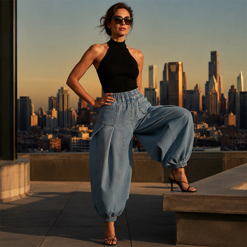 Women's Loose Harem Denim Pants