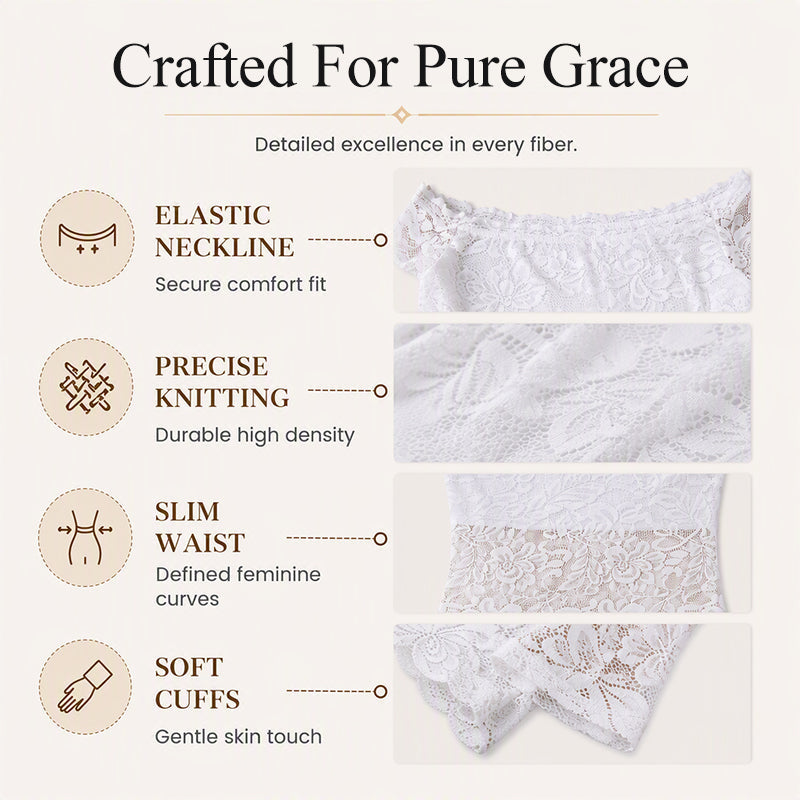 ⏰Last Day Sale 50% Off💃Women's Off-The-Shoulder Lace T-Shirt
