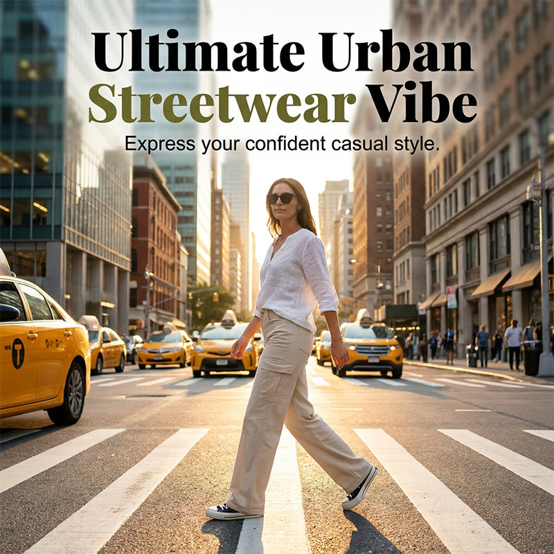 Women's High-Waisted Wide-Leg Cargo Pants