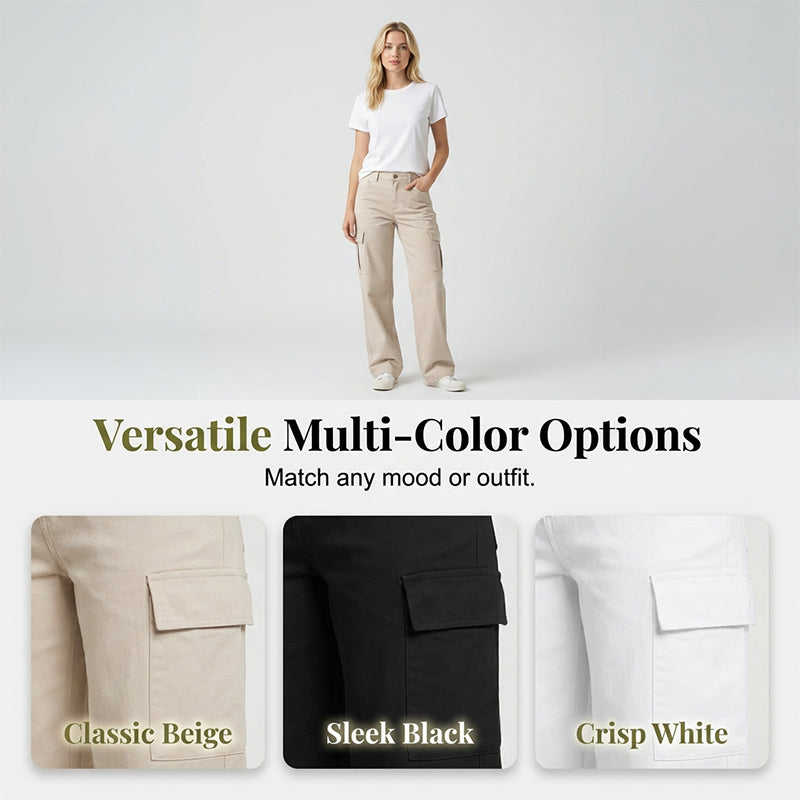 Women's High-Waisted Wide-Leg Cargo Pants