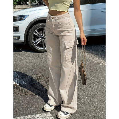Women's High-Waisted Wide-Leg Cargo Pants