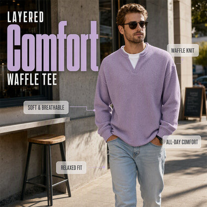 ⌛Limited-Time Offer-Layered Comfort Waffle Tee