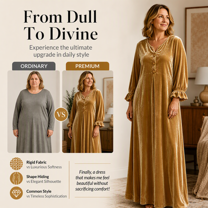 ⌛Limited-Time Offer-Women's Elegant Velvet Maxi Dress with Ruffle Sleeve