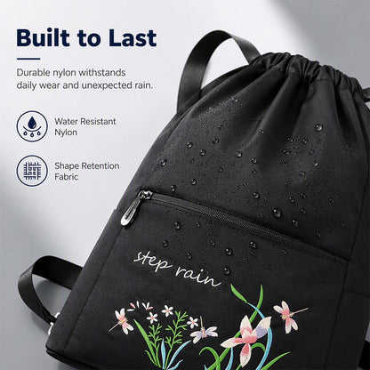 Vintage Foldable Drawstring Backpack for Women