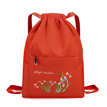 Vintage Foldable Drawstring Backpack for Women