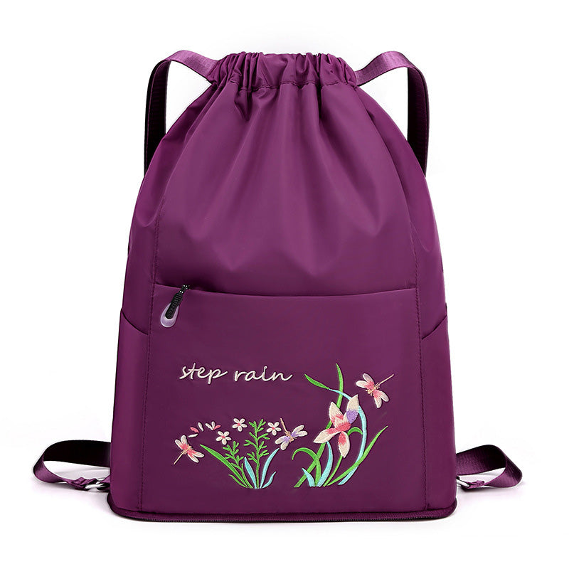 Vintage Foldable Drawstring Backpack for Women
