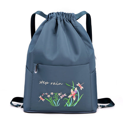 Vintage Foldable Drawstring Backpack for Women