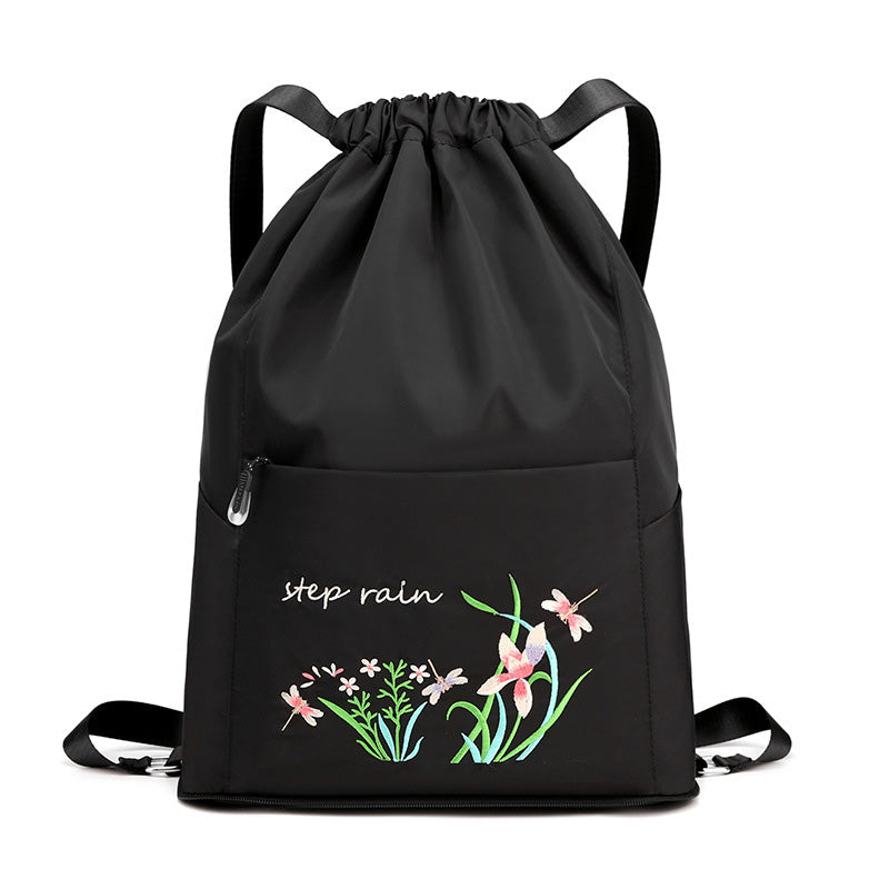 Vintage Foldable Drawstring Backpack for Women