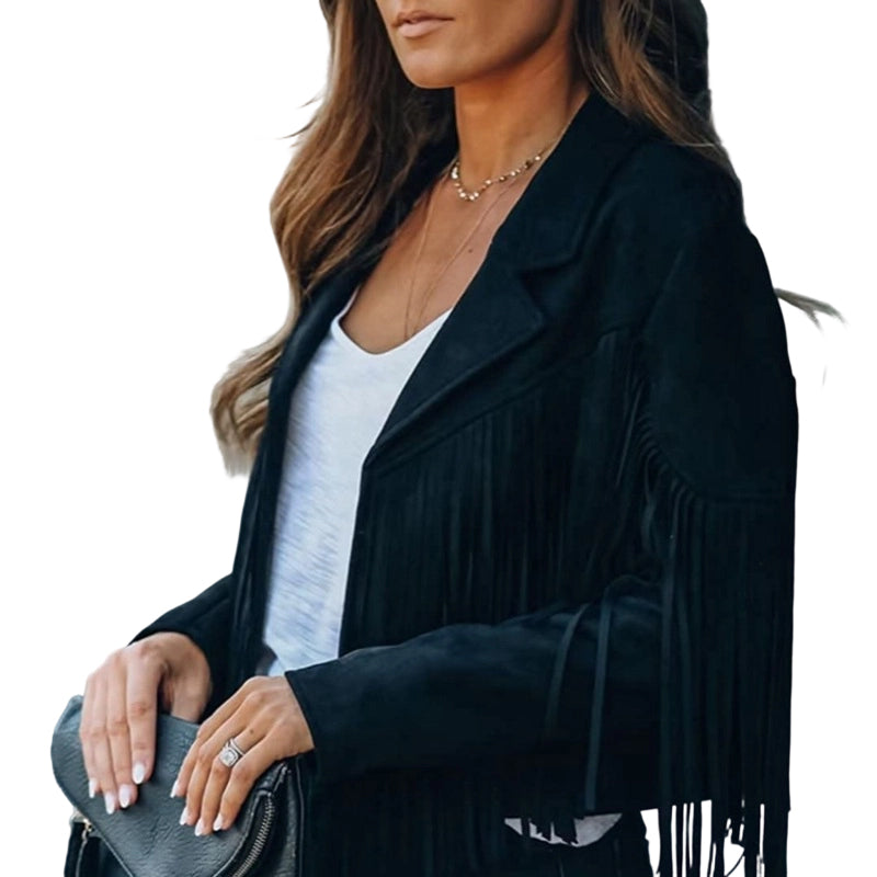 🌸Hot Sale 50% OFF💖Women’s Casual Long Sleeve Fringe Jacket