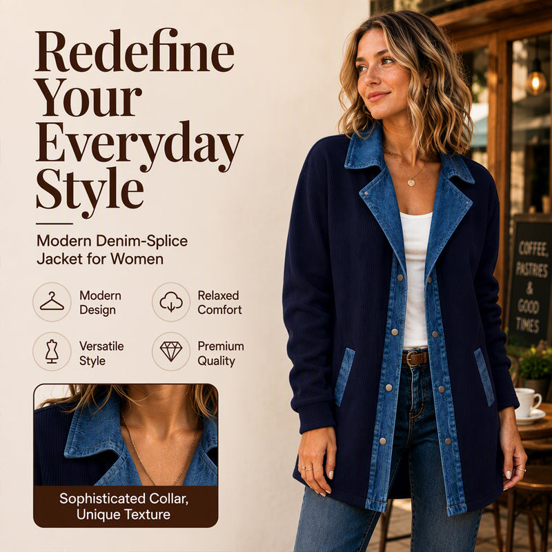 Bestseller🏆🧥 Denim Patchwork Casual Jacket – Effortless Layering & All-Day Comfort for Every Look