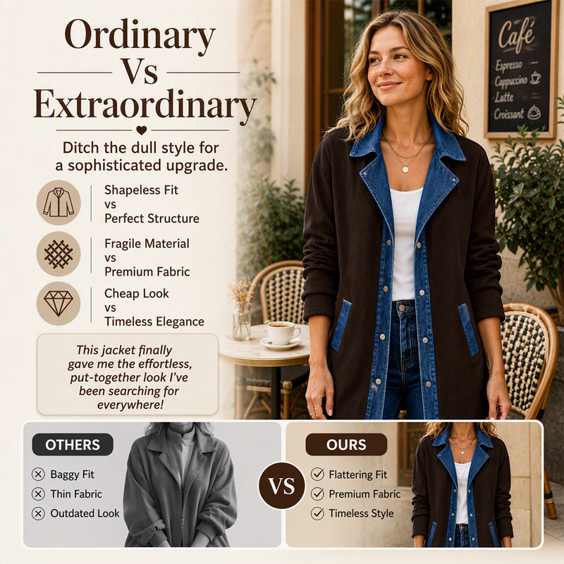 Bestseller🏆🧥 Denim Patchwork Casual Jacket – Effortless Layering & All-Day Comfort for Every Look