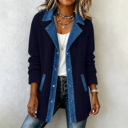 Bestseller🏆🧥 Denim Patchwork Casual Jacket – Effortless Layering & All-Day Comfort for Every Look