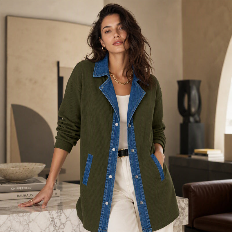 Bestseller🏆🧥 Denim Patchwork Casual Jacket – Effortless Layering & All-Day Comfort for Every Look