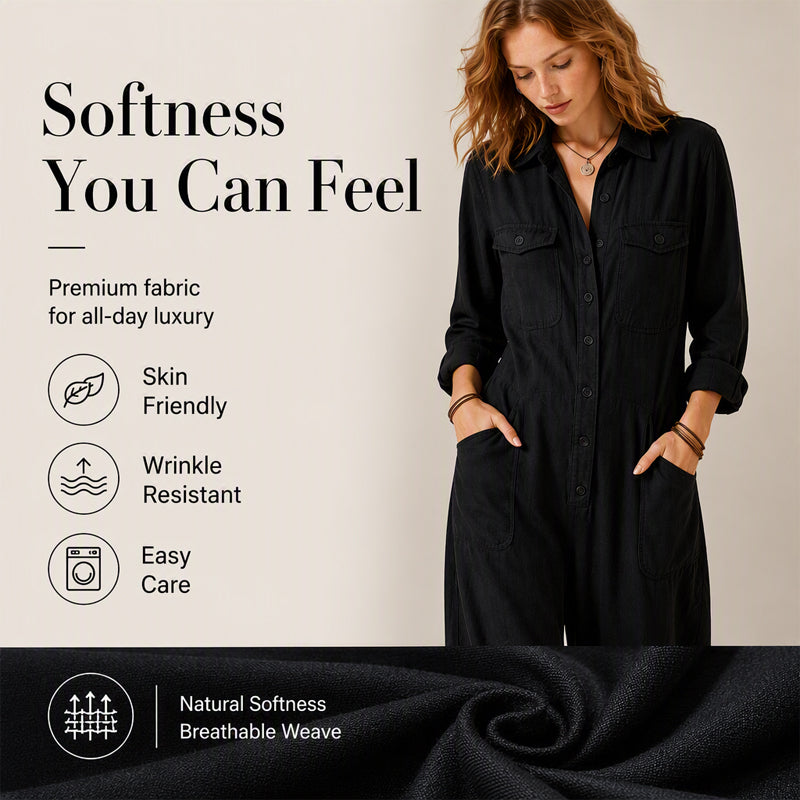 ✨ Effortless Everyday Style | Women's Relaxed Wide-Leg Cargo Jumpsuit
