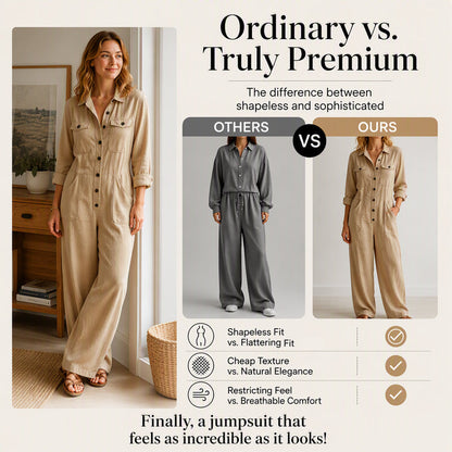 ✨ Effortless Everyday Style | Women's Relaxed Wide-Leg Cargo Jumpsuit