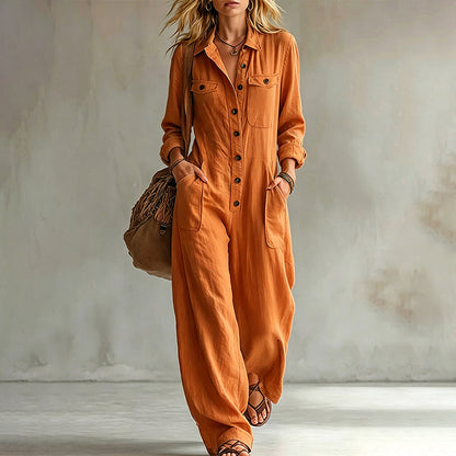 ✨ Effortless Everyday Style | Women's Relaxed Wide-Leg Cargo Jumpsuit