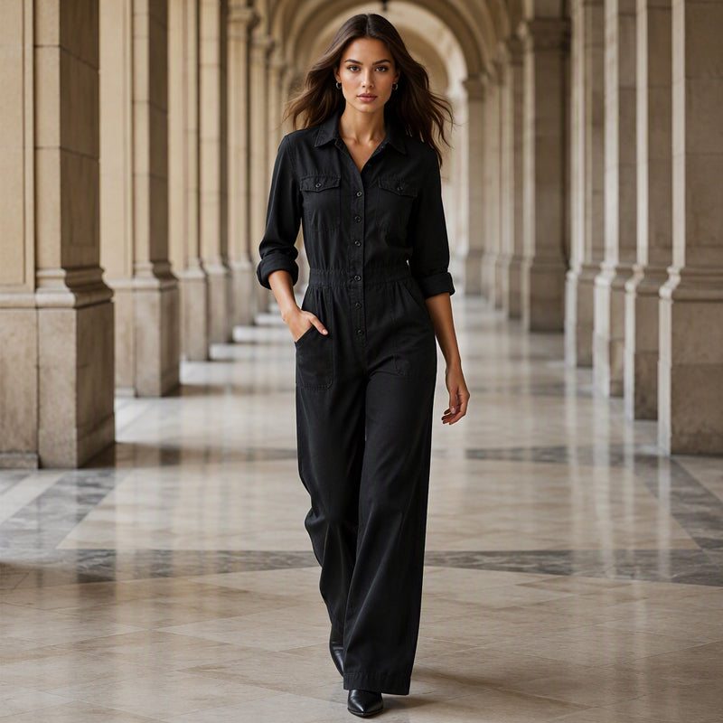 ✨ Effortless Everyday Style | Women's Relaxed Wide-Leg Cargo Jumpsuit