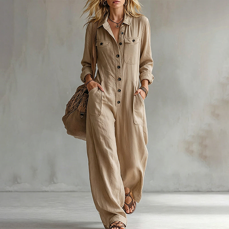✨ Effortless Everyday Style | Women's Relaxed Wide-Leg Cargo Jumpsuit