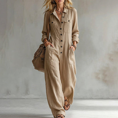 ✨ Effortless Everyday Style | Women's Relaxed Wide-Leg Cargo Jumpsuit