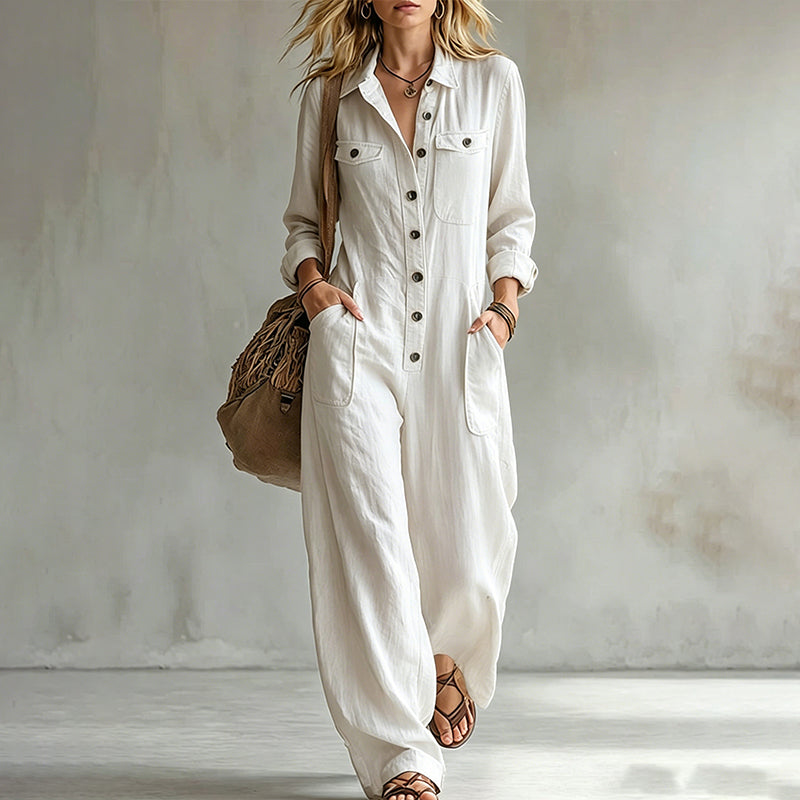 ✨ Effortless Everyday Style | Women's Relaxed Wide-Leg Cargo Jumpsuit
