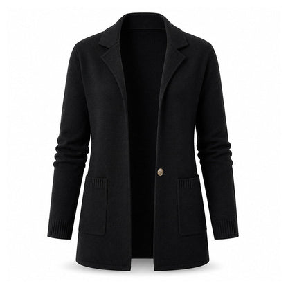 ✨ Elevated Everyday Comfort | Women's Lapel-Collar Knit Cardigan
