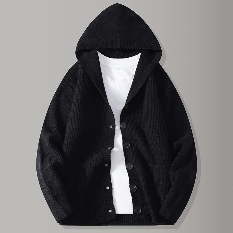 ☁️ Cozy Everyday Comfort | Men's Hooded Textured-Knit Button Cardigan