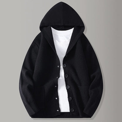 ☁️ Cozy Everyday Comfort | Men's Hooded Textured-Knit Button Cardigan