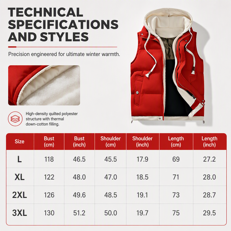 ❄️ Cold-Weather Comfort | Women's Warm Hooded Puffer Vest