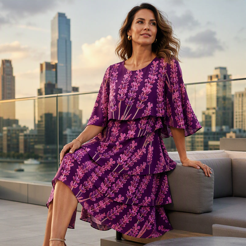 Women's Floral Print Ruffle Tiered Dress