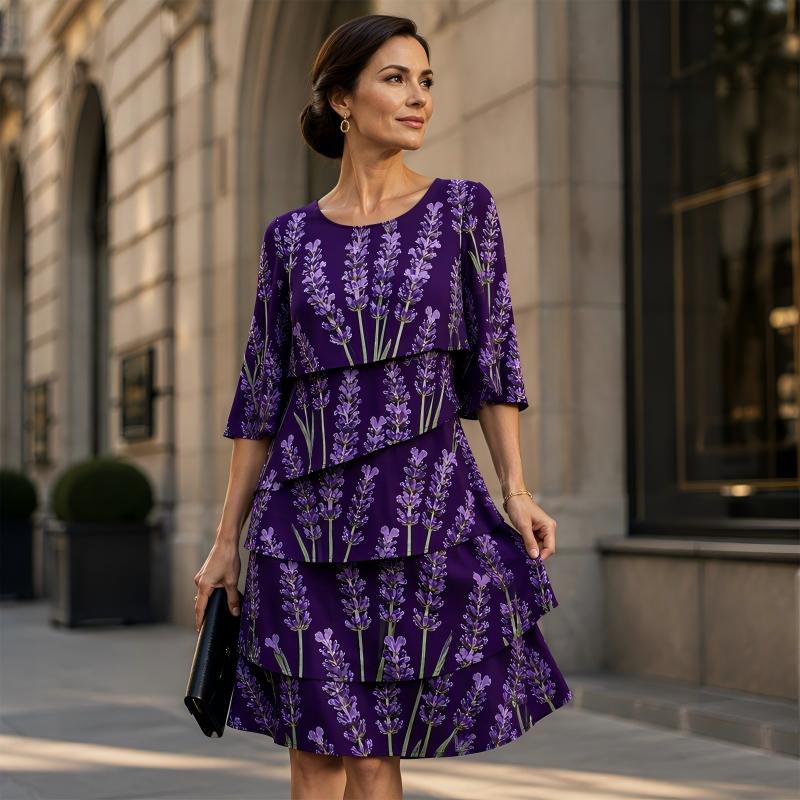 Women's Floral Print Ruffle Tiered Dress