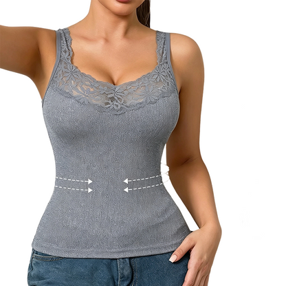 ✨ Flattering Everyday Style | Women's Lace-Trim Slim-Fit Tank Top