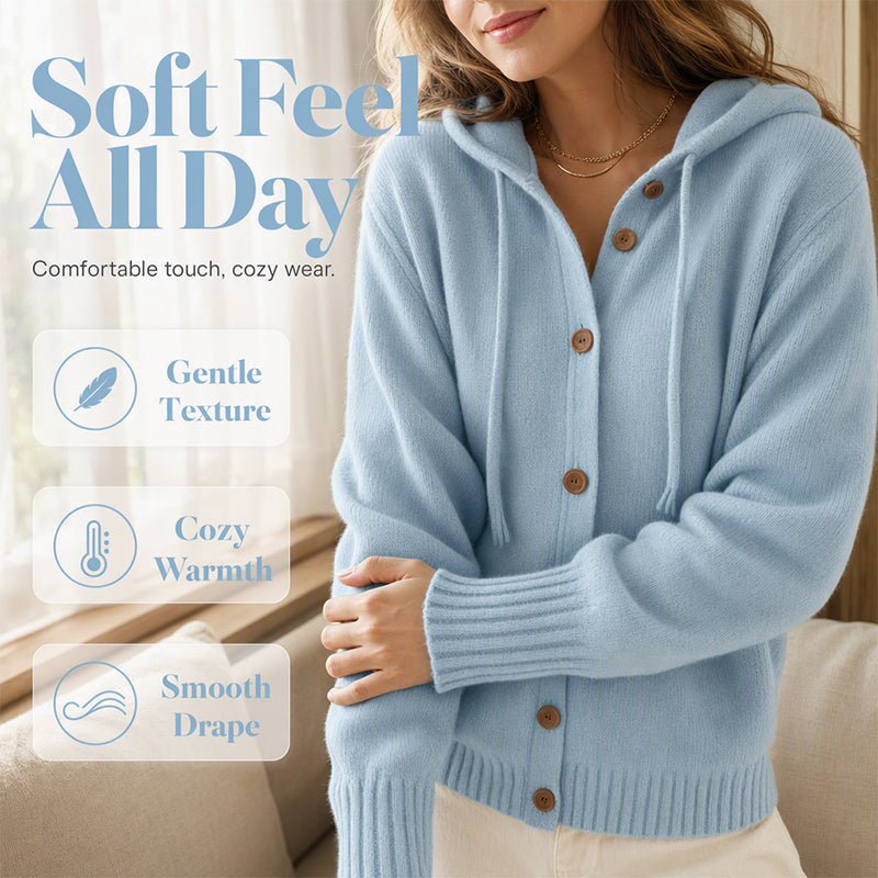 💖Women's Cozy Hooded Knit Cardigan