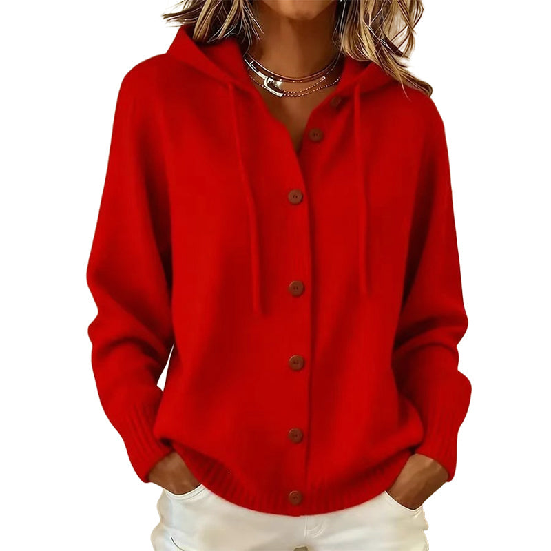 💖Women's Cozy Hooded Knit Cardigan
