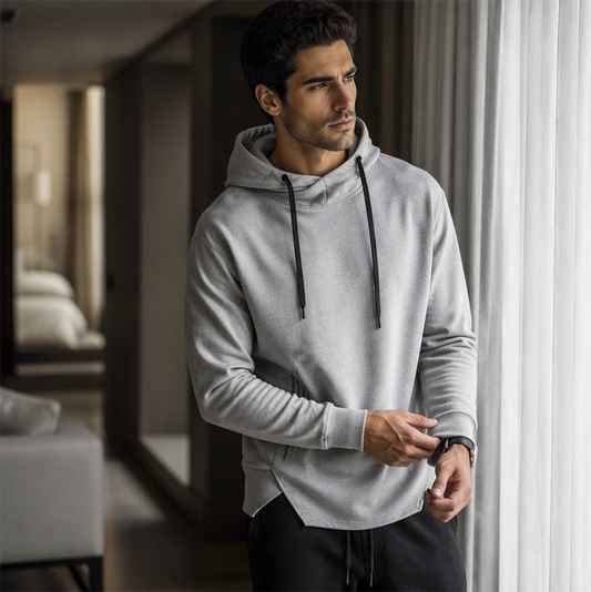 Men's Casual Loose Hooded Sweatshirt