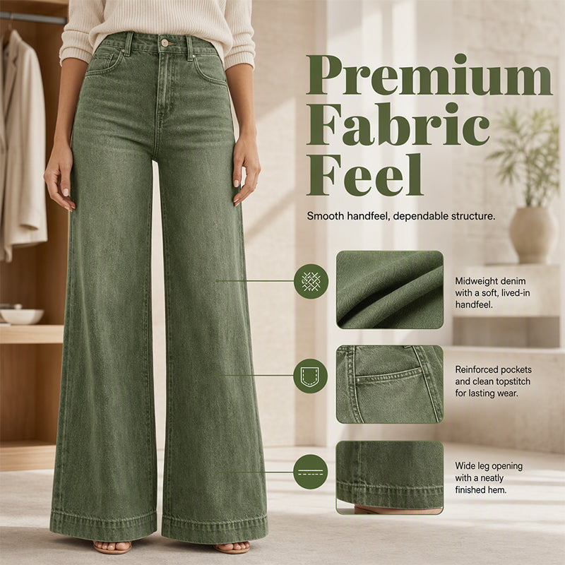 👖 Longer-Looking Legs, Easy Comfort | Women's Vintage High-Waisted Wide-Leg Jeans
