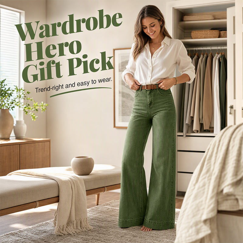 👖 Longer-Looking Legs, Easy Comfort | Women's Vintage High-Waisted Wide-Leg Jeans