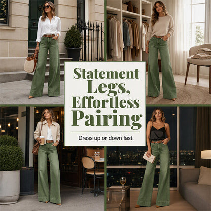 👖 Longer-Looking Legs, Easy Comfort | Women's Vintage High-Waisted Wide-Leg Jeans