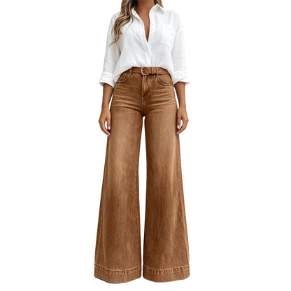 👖 Longer-Looking Legs, Easy Comfort | Women's Vintage High-Waisted Wide-Leg Jeans