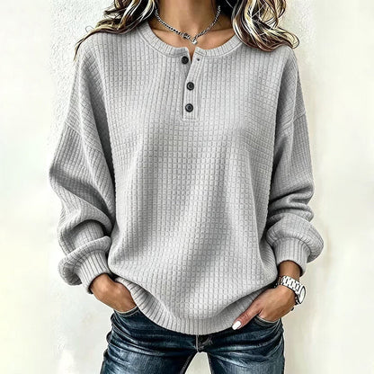 🔥49% OFF! Womens's Casual Waffle Knit Sweatshirt