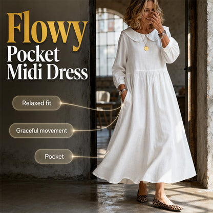 ✨ Easy Everyday Comfort | Women's Loose Long-Sleeve Maxi Dress with Pockets