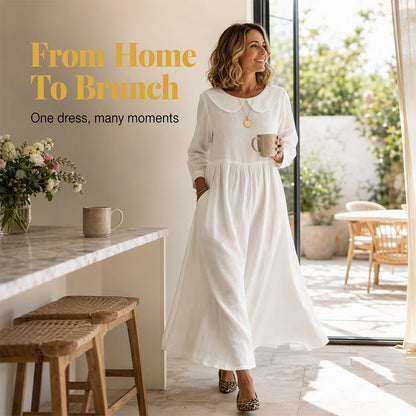 ✨ Easy Everyday Comfort | Women's Loose Long-Sleeve Maxi Dress with Pockets