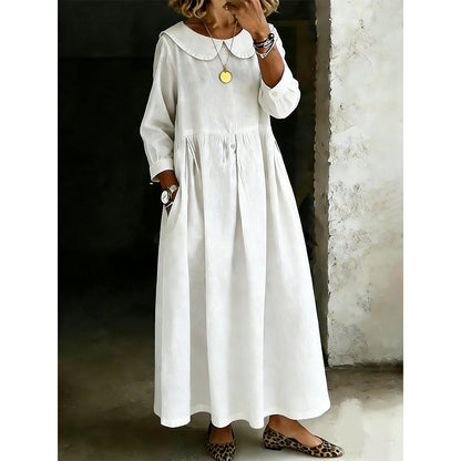 ✨ Easy Everyday Comfort | Women's Loose Long-Sleeve Maxi Dress with Pockets